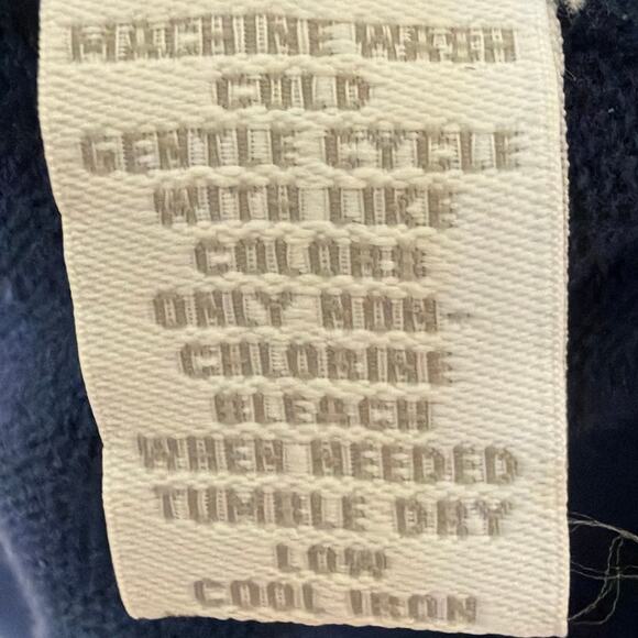 Preppy Argyle Cardigan Button Up Y2k Macy's Cotton Navy Blue Grandmacore Size M - Picture 7 of 7